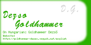 dezso goldhammer business card